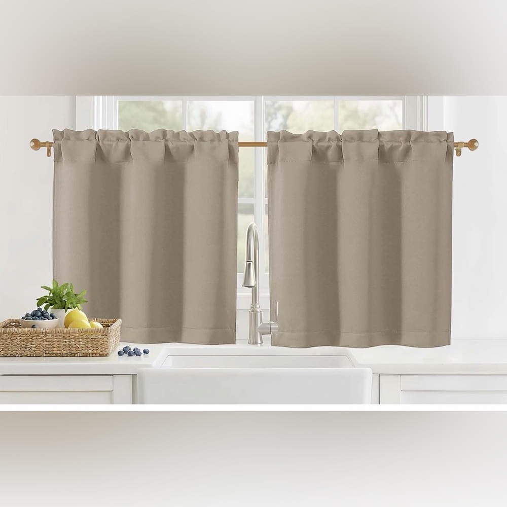 Elegant Tan Kitchen Curtains